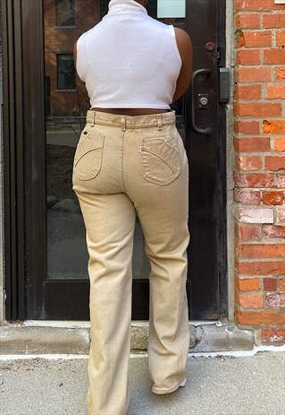 VINTAGE LEVI'S 70S KHAKI BELL BOTTOM JEANS (34/35)