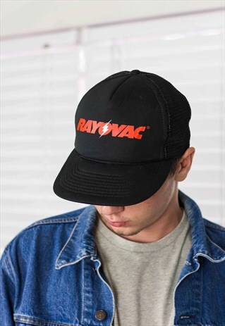 VINTAGE RAYOVAC TRUCKER CAP HAT LOGO 90S ONE SIZE 1.9