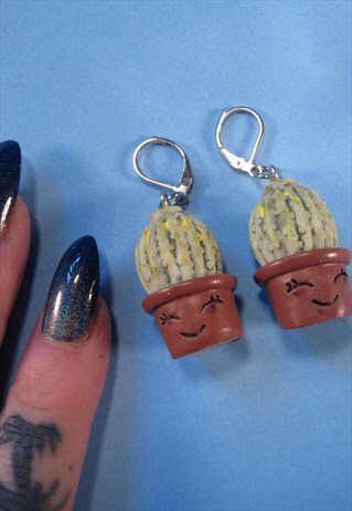 HAPPY CACTUS KAWAII KITSCH FESTIVAL EARRINGS