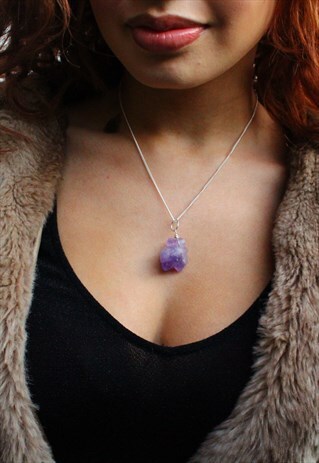 LARGE RAW GEMSTONE NECKLACE
