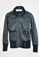 Vintage 00s real leather bomber jacket