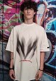 Reflective graffiti tee luminous abstract t-shirt in white