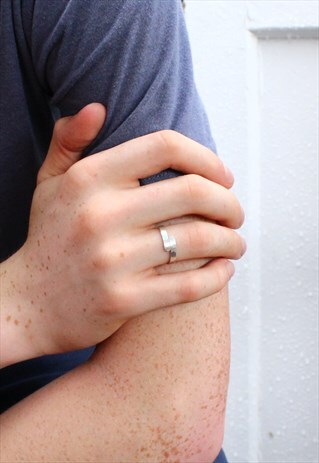 STERLING SILVER CROSSOVER RING - ADJUSTABLE SLIDER