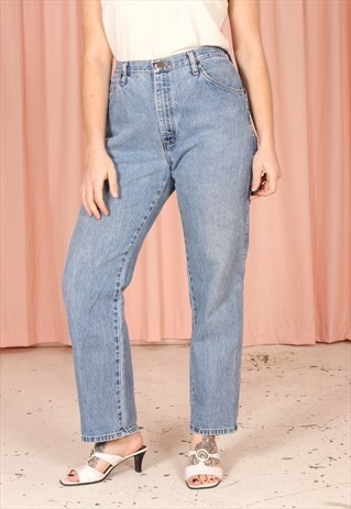 VINTAGE 90S WRANGLER MOM JEANS IN BLUE