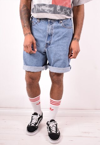 LEVI'S 550 MENS VINTAGE DENIM SHORTS W36 BLUE 90S