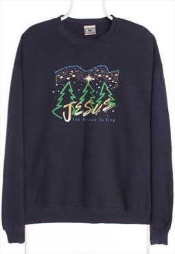 Vintage 90's Lee Sweatshirt Crewneck Jesus Navy