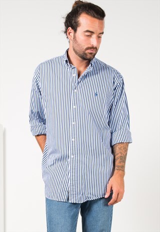 VINTAGE 80'S POLO RALPH LAUREN COTTON SHIRT / S4277