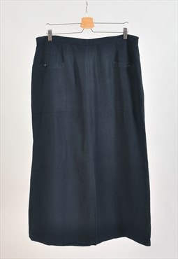 Vintage 00s linen maxi skirt in black