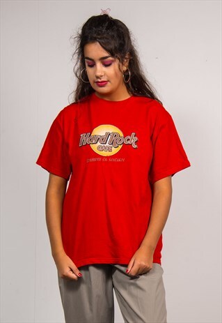 VINTAGE 90'S HARD ROCK CAFE RED T-SHIRT TOP