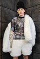 LUXURY FAUXFUR JOGGER HANDMADE DETACHABLE FLEECE PANTS CREAM