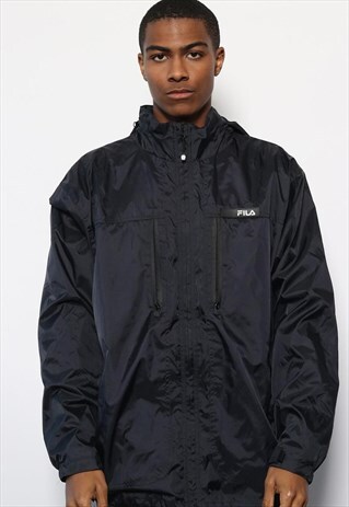 VINTAGE FILA WATERPROOF RAIN JACKET BLACK