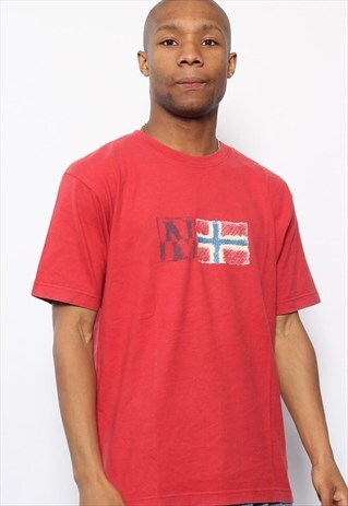 VINTAGE NAPAPIJRI BIG LOGO T-SHIRT RED