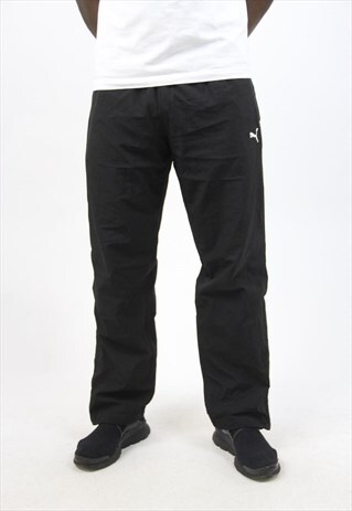 VINTAGE PUMA BLACK TRACKSUIT BOTTOMS