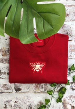 Metallic gold Bee sweatshirt- Cherry sweater-  unisex fit