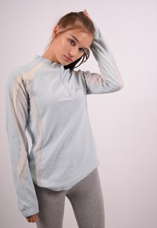 VINTAGE ASICS FLEECE JUMPER BLUE