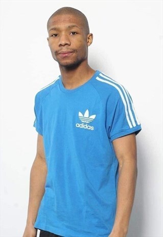 VINTAGE ADIDAS LOGO T-SHIRT BLUE