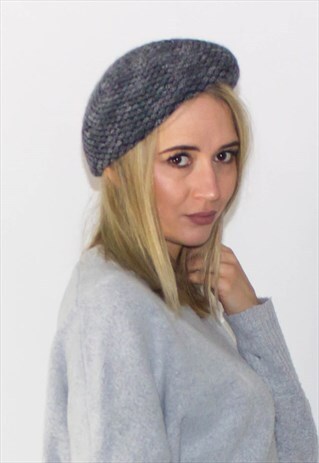 VINTAGE 90'S GREY KANGOL WOOL BERET