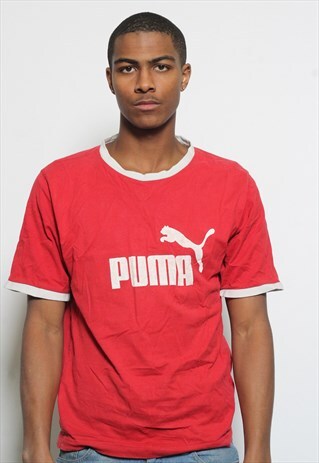 VINTAGE PUMA BIG LOGO T-SHIRT RED