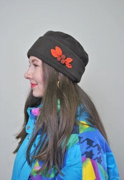 Autumn women hat, vintage funny floral hat for her