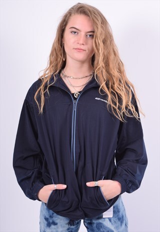 VINTAGE REEBOK TRACKSUIT TOP JACKET NAVY BLUE