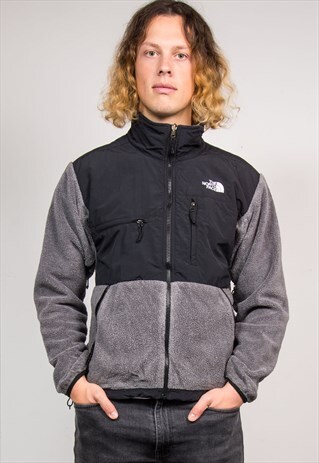 90'S VINTAGE THE NORTH FACE BLACK GREY FLEECE JACKET