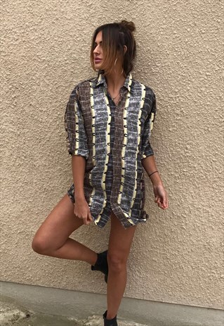PATTERNED OVERSIZED RETRO VINTAGE UNISEX FESTIVAL SHIRT