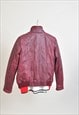 VINTAGE 00S REAL LEATHER JACKET IN MAROON