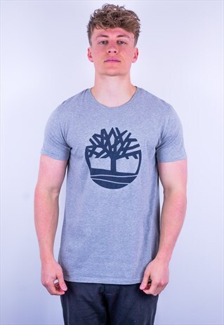 VINTAGE TIMBERLAND ORGANIC COTTON T-SHIRT IN GREY