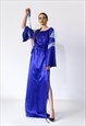 Lapis lazuli blue silk guardian angel dress