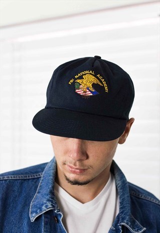 VINTAGE FBI NATIONAL ACADEMY CAP LOGO 90S ONE SIZE 2.5