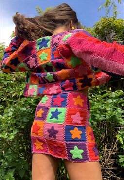Wild Orange Tree Stardust Rainbow Crochet Cardigan