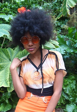 ORANGE OMBRE CROP TOP WITH SLITS