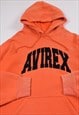 VINTAGE 90S AVIREX EMBROIDERED LOGO HOODIE IN ORANGE