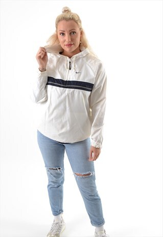WHITE NIKE 1/4 ZIP SHELL JACKET GTJ3937