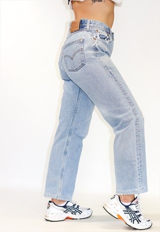 Vintage 90's 501 Blue Distressed Levi Jeans