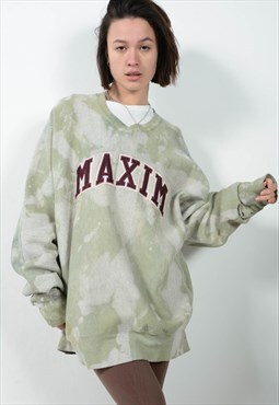 Vintage 90s Lee Retro Acid Wash Sweatshirt Green Size XL