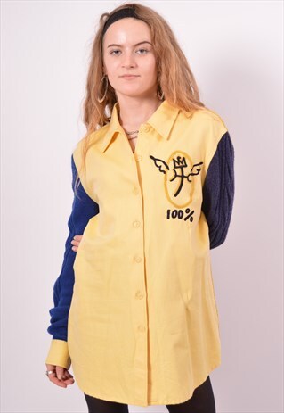 VINTAGE JC DE CASTELBAJAC KNITTED OVERSHIRT YELLOW