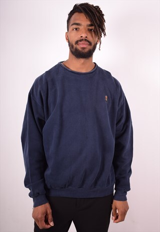 CHAPS RALPH LAUREN MENS VINTAGE SWEATSHIRT JUMPER XL BLUE 90