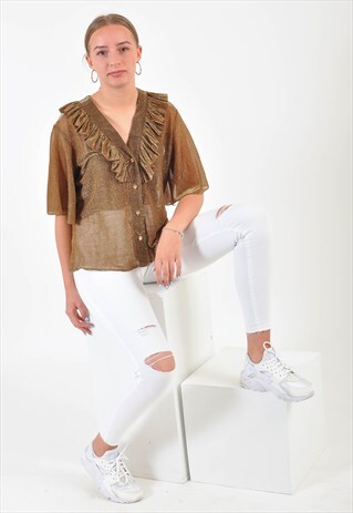 VINTAGE 90'S BLOUSE IN GOLD