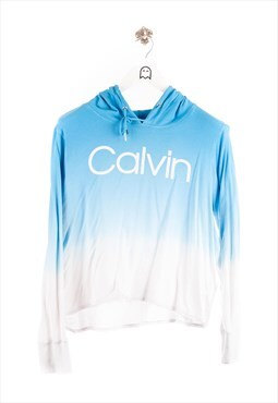 Vintage  Calvin Klein  Hoodie Logo Print Blue