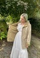VINTAGE 90S SIZE LARGE FAUX SUEDE DUFFLE COAT IN BROWN