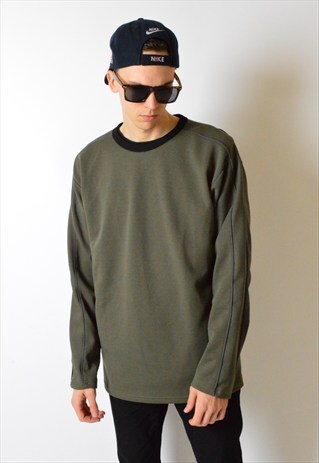 VINTAGE 90S KHAKI LONG SLEEVE SPORTS JUMPER