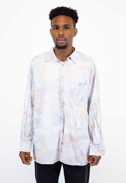 Vintage Abstract Pattern Shirt in Lilac