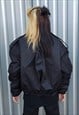 MOTORCYCLE CROPPED BOMBER UTILITY MA1 CARGO BIKER JACKET 