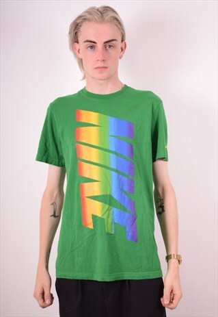 NIKE MENS VINTAGE T-SHIRT TOP MEDIUM GREEN 90S