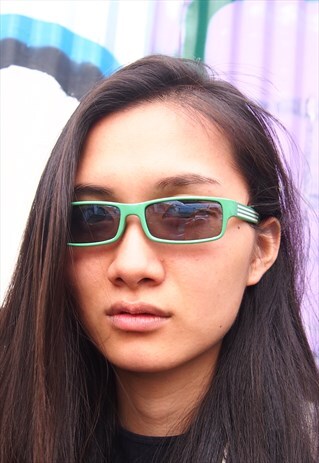 GREEN 90S SLIM BOLD SUNGLASSES