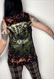 REWORKED ACID WASH OWL GRAPHIC T-SHIRT SIZE MEDIUM 