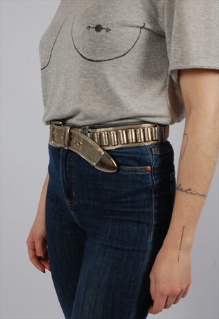 VINTAGE 80S METAL BULLET BELT