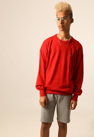 VINTAGE LACOSTE EMBROIDERED LOGO KNITTED SWEATSHIRT