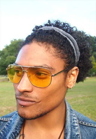 YELLOW LENS RETRO SPORTS FRAME SUNGLASSES